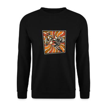 Mx Motocross Dirt Bike - Unisex Sweatshirt - black - Front - Alina (178cm) & Michal (187cm)
