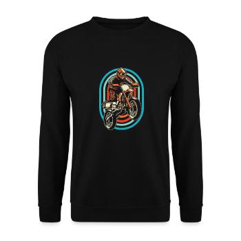 Mx Motocross Dirt Bike - Unisex Sweatshirt - black - Front - Alina (178cm) & Michal (187cm)