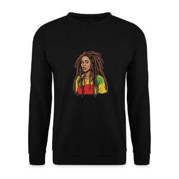 Rasta Hair Dreadlocks Dreads - Unisex Sweatshirt - black - Front - Alina (178cm) & Michal (187cm)