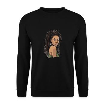 Rasta Hair Dreadlocks Dreads - Unisex Sweatshirt - black - Front - Alina (178cm) & Michal (187cm)