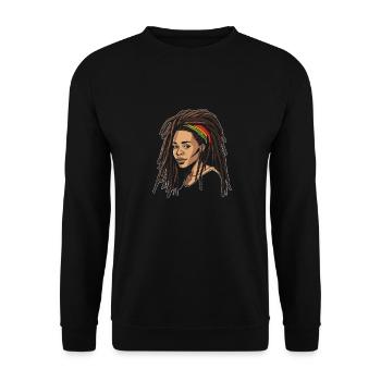 Rasta Hair Dreadlocks Dreads - Unisex Sweatshirt - black - Front - Alina (178cm) & Michal (187cm)