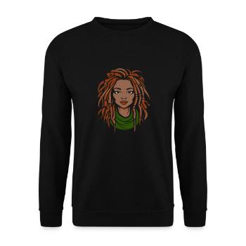 Rasta Hair Dreadlocks Dreads - Unisex Sweatshirt - black - Front - Alina (178cm) & Michal (187cm)