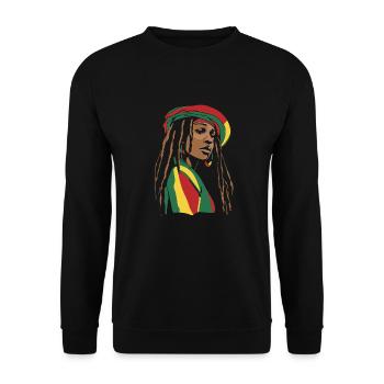 Rasta Hair Dreadlocks Dreads - Unisex Sweatshirt - black - Front - Alina (178cm) & Michal (187cm)