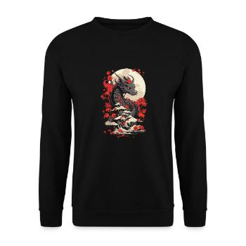 Year of the Dragon 2024 - Unisex Sweatshirt - black - Front - Alina (178cm) & Michal (187cm)