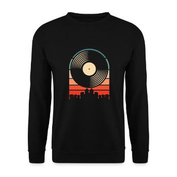 Collectionneur de disques vinyles - Sweat-shirt Unisexe - noir - Devant - Alina (178cm) & Michal (187cm)