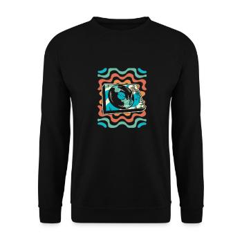 Collectionneur de disques vinyles - Sweat-shirt Unisexe - noir - Devant - Alina (178cm) & Michal (187cm)