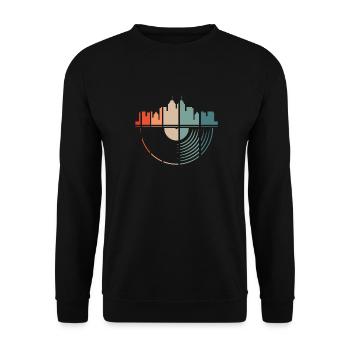 Vinyl Record Collector - Unisex Sweatshirt - black - Front - Alina (178cm) & Michal (187cm)