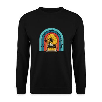 Collectionneur de disques vinyles - Sweat-shirt Unisexe - noir - Devant - Alina (178cm) & Michal (187cm)