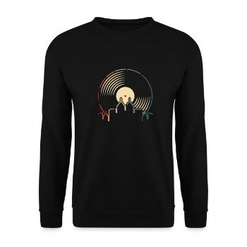 Collectionneur de disques vinyles - Sweat-shirt Unisexe - noir - Devant - Alina (178cm) & Michal (187cm)