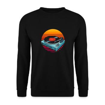 Collectionneur de disques vinyles - Sweat-shirt Unisexe - noir - Devant - Alina (178cm) & Michal (187cm)