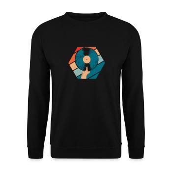 Collectionneur de disques vinyles - Sweat-shirt Unisexe - noir - Devant - Alina (178cm) & Michal (187cm)