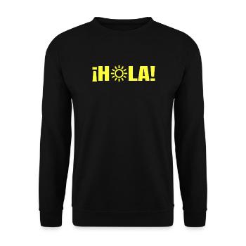 Hola Sun Glyphs Bold Tee - Unisex Sweatshirt - black - Front - Alina (178cm) & Michal (187cm)
