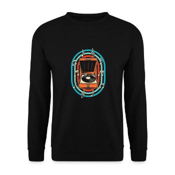 Vinyl Record Collector - Unisex Sweatshirt - black - Front - Alina (178cm) & Michal (187cm)