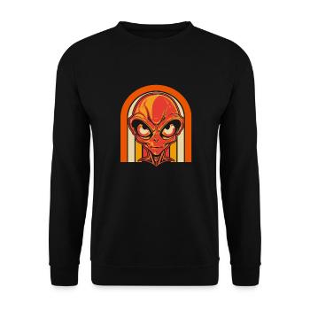 Alien Außerirdischer - Unisex Pullover - Schwarz - Vorne - Alina (178cm) & Michal (187cm)