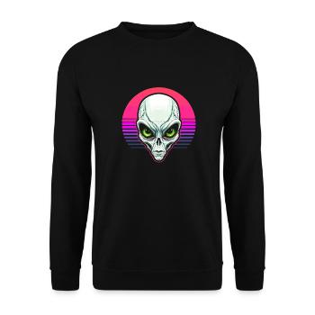 Alien Außerirdischer - Unisex Pullover - Schwarz - Vorne - Alina (178cm) & Michal (187cm)