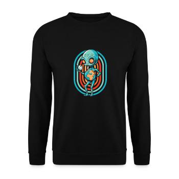 Alien Außerirdischer - Unisex Pullover - Schwarz - Vorne - Alina (178cm) & Michal (187cm)
