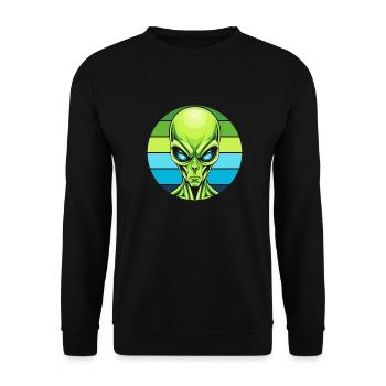 Alien Außerirdischer - Unisex Pullover - Schwarz - Vorne - Alina (178cm) & Michal (187cm)