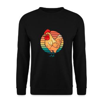 Poule de poulet - Sweat-shirt Unisexe - noir - Devant - Alina (178cm) & Michal (187cm)
