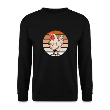 Huhn Henne - Unisex Pullover - Schwarz - Vorne - Alina (178cm) & Michal (187cm)