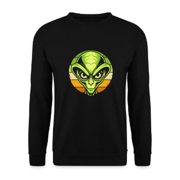 Alien Außerirdischer - Unisex Pullover - Schwarz - Vorne - Alina (178cm) & Michal (187cm)
