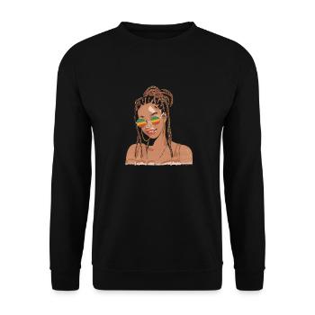 Rasta Hair Dreadlocks Dreads - Unisex Sweatshirt - black - Front - Alina (178cm) & Michal (187cm)