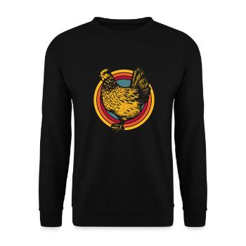 Huhn Henne - Unisex Pullover - Schwarz - Vorne - Alina (178cm) & Michal (187cm)