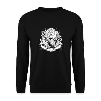 Jahr Des Drachen 2024 - Unisex Pullover - Schwarz - Vorne - Alina (178cm) & Michal (187cm)
