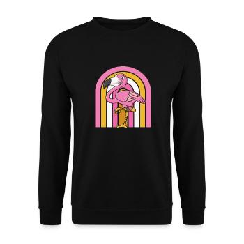 Flamant - Sweat-shirt Unisexe - noir - Devant - Alina (178cm) & Michal (187cm)