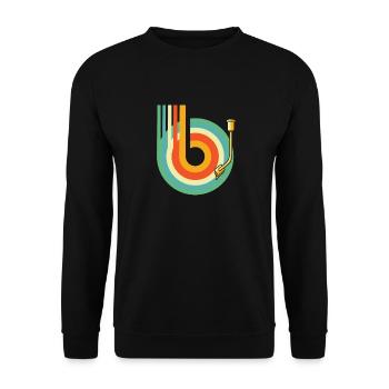 Collectionneur de disques vinyles - Sweat-shirt Unisexe - noir - Devant - Alina (178cm) & Michal (187cm)