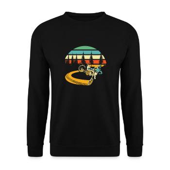 Mx Motocross Dirt Bike - Unisex Sweatshirt - black - Front - Alina (178cm) & Michal (187cm)