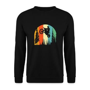 Mx Motocross Dirt Bike - Unisex Sweatshirt - black - Front - Alina (178cm) & Michal (187cm)