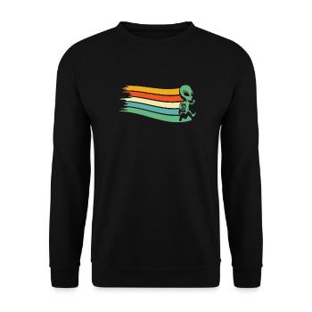 Alien Außerirdischer - Unisex Pullover - Schwarz - Vorne - Alina (178cm) & Michal (187cm)