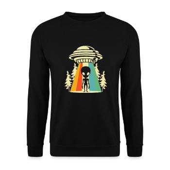 Alien Außerirdischer - Unisex Pullover - Schwarz - Vorne - Alina (178cm) & Michal (187cm)