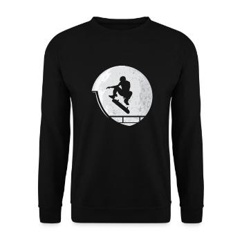 Skateboard Skater Lune - Sweat-shirt Unisexe - noir - Devant - Alina (178cm) & Michal (187cm)