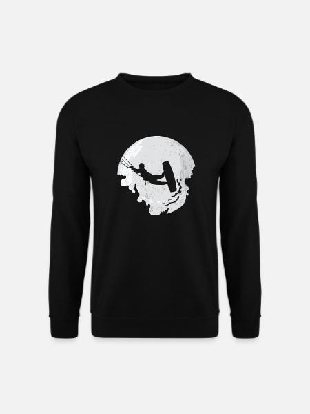 Kitesurfer Kitesurfen Kiten Kitesurfing Mond - Unisex Pullover - Schwarz