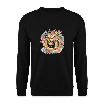 Rose de l’Année du Dragon 2024 - Sweat-shirt Unisexe - noir - Devant - Alina (178cm) & Michal (187cm)