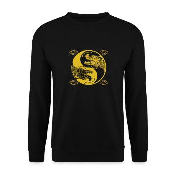 Année du Dragon 2024 - Sweat-shirt Unisexe - noir - Devant - Alina (178cm) & Michal (187cm)
