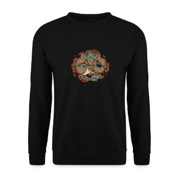 Année du Dragon 2024 - Sweat-shirt Unisexe - noir - Devant - Alina (178cm) & Michal (187cm)