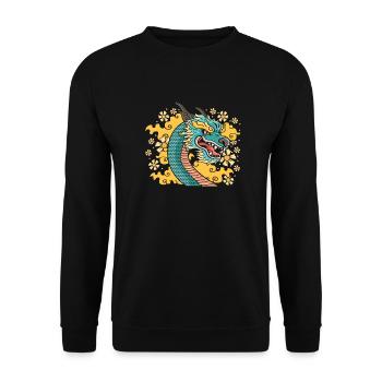 Year of the Dragon 2024 - Unisex Sweatshirt - black - Front - Alina (178cm) & Michal (187cm)