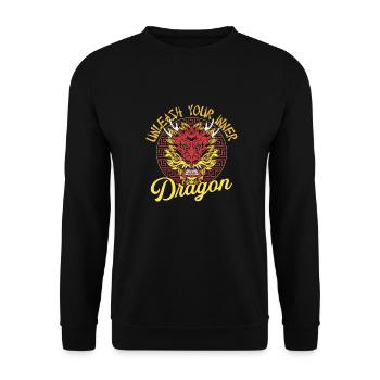 Year of the Dragon 2024 - Unisex Sweatshirt - black - Front - Alina (178cm) & Michal (187cm)