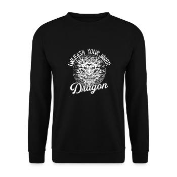 Jahr Des Drachen 2024 - Unisex Pullover - Schwarz - Vorne - Alina (178cm) & Michal (187cm)