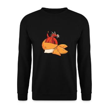 Année du Dragon 2024 - Sweat-shirt Unisexe - noir - Devant - Alina (178cm) & Michal (187cm)