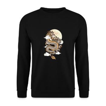 Jahr Des Drachen 2024 - Unisex Pullover - Schwarz - Vorne - Alina (178cm) & Michal (187cm)