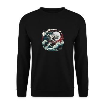 Year of the Dragon 2024 - Unisex Sweatshirt - black - Front - Alina (178cm) & Michal (187cm)