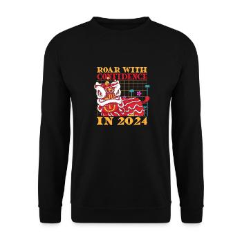 Jahr Des Drachen 2024 - Unisex Pullover - Schwarz - Vorne - Alina (178cm) & Michal (187cm)