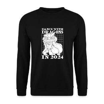 Année du Dragon 2024 - Sweat-shirt Unisexe - noir - Devant - Alina (178cm) & Michal (187cm)