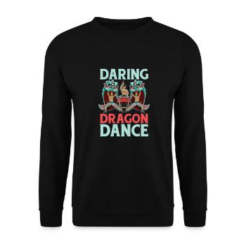 Year of the Dragon 2024 - Unisex Sweatshirt - black - Front - Alina (178cm) & Michal (187cm)