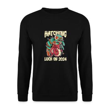 Jahr Des Drachen 2024 - Unisex Pullover - Schwarz - Vorne - Alina (178cm) & Michal (187cm)