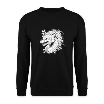 Year of the Dragon 2024 - Unisex Sweatshirt - black - Front - Alina (178cm) & Michal (187cm)