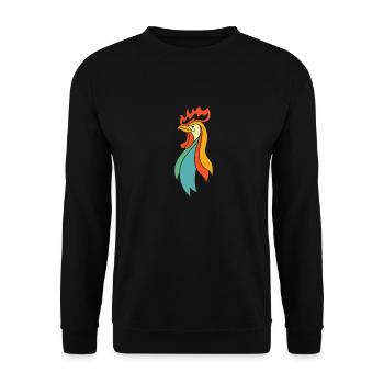 Huhn Henne - Unisex Pullover - Schwarz - Vorne - Alina (178cm) & Michal (187cm)